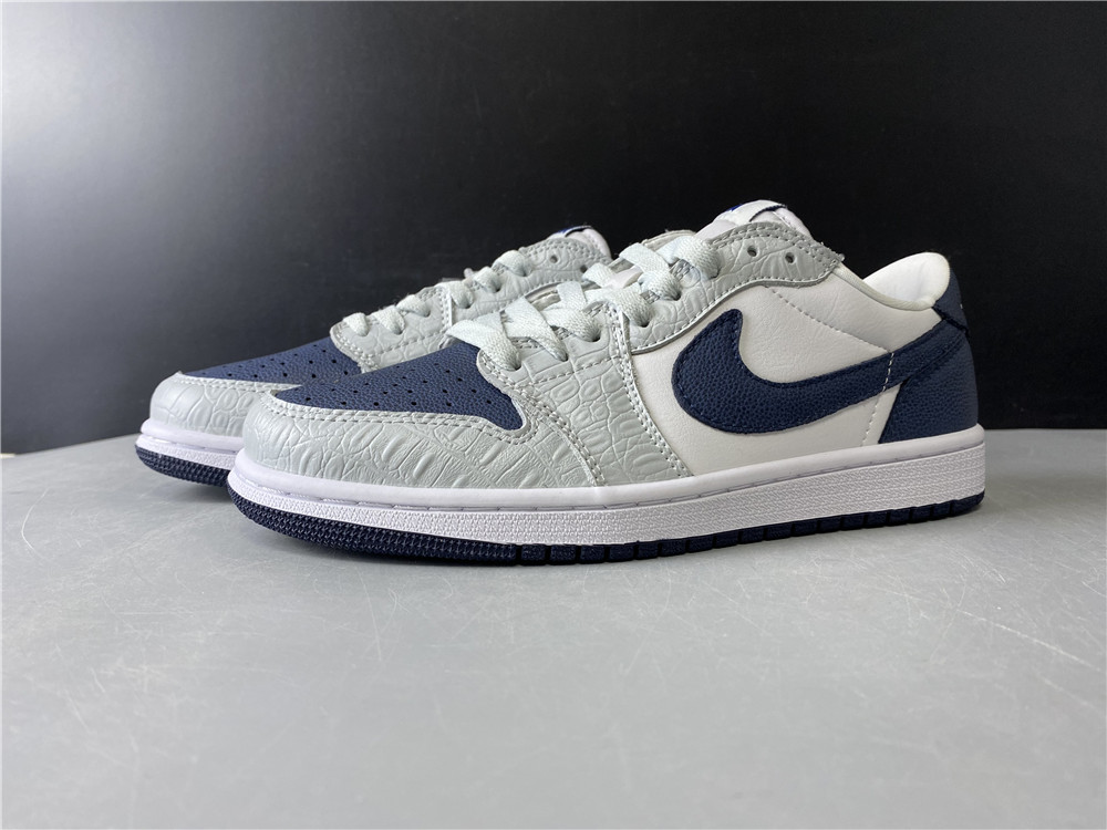 Jordan1 White gray dark blue CW8576-200